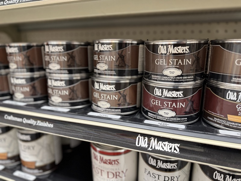 Old Masters gel stain on the shelf
