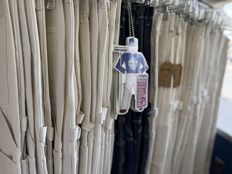 Painters pants on display